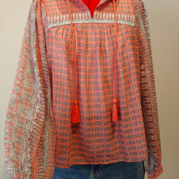 NWOT Lucky Brand Peasant Top - Picture 2 of 7